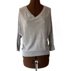 Uniqlo Grey Cotton V Neck Pullover with Batwing Sleeves